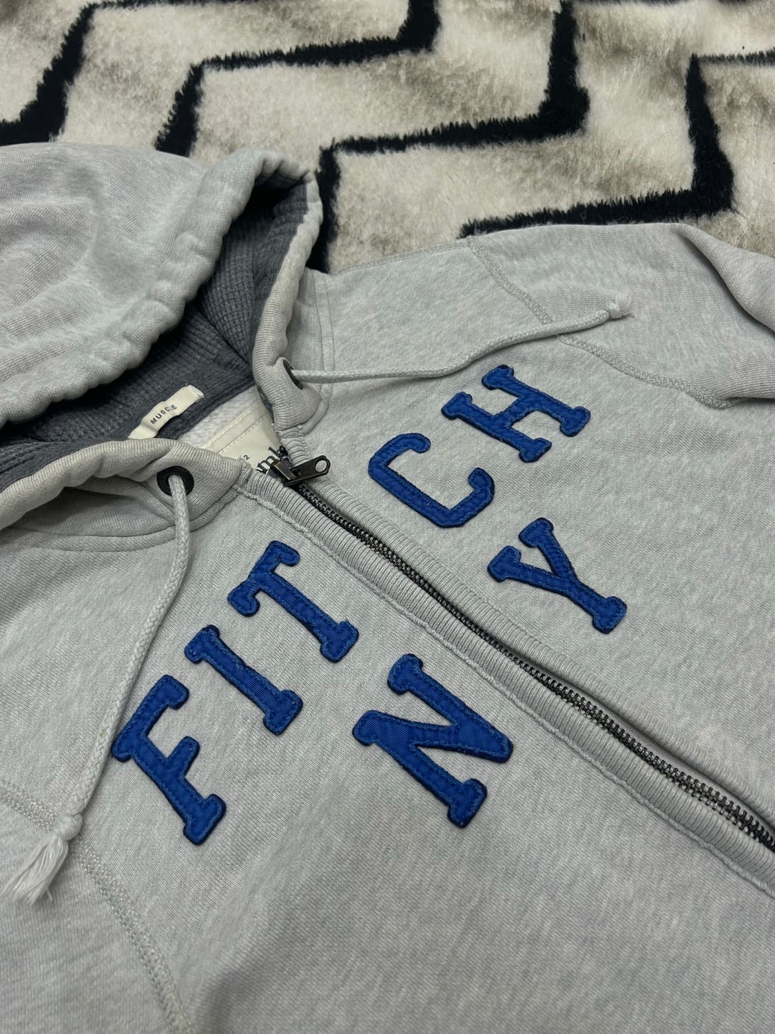 [M]아베크롬비 스펠아웃 후드집업/옅은그레이/기모 상품이미지1