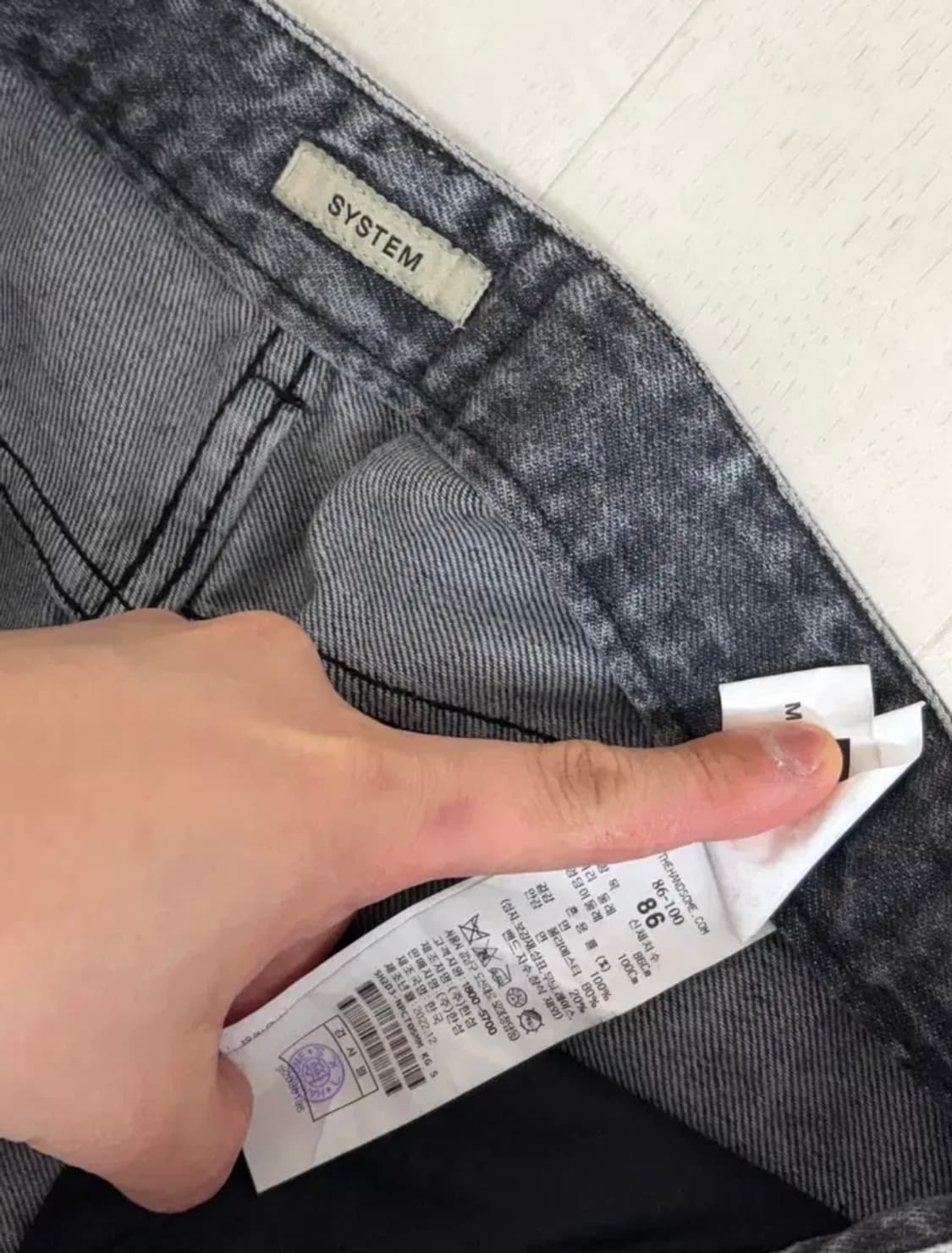 시스템 그레이 컷오프 데님 반바지 86 상품이미지2
