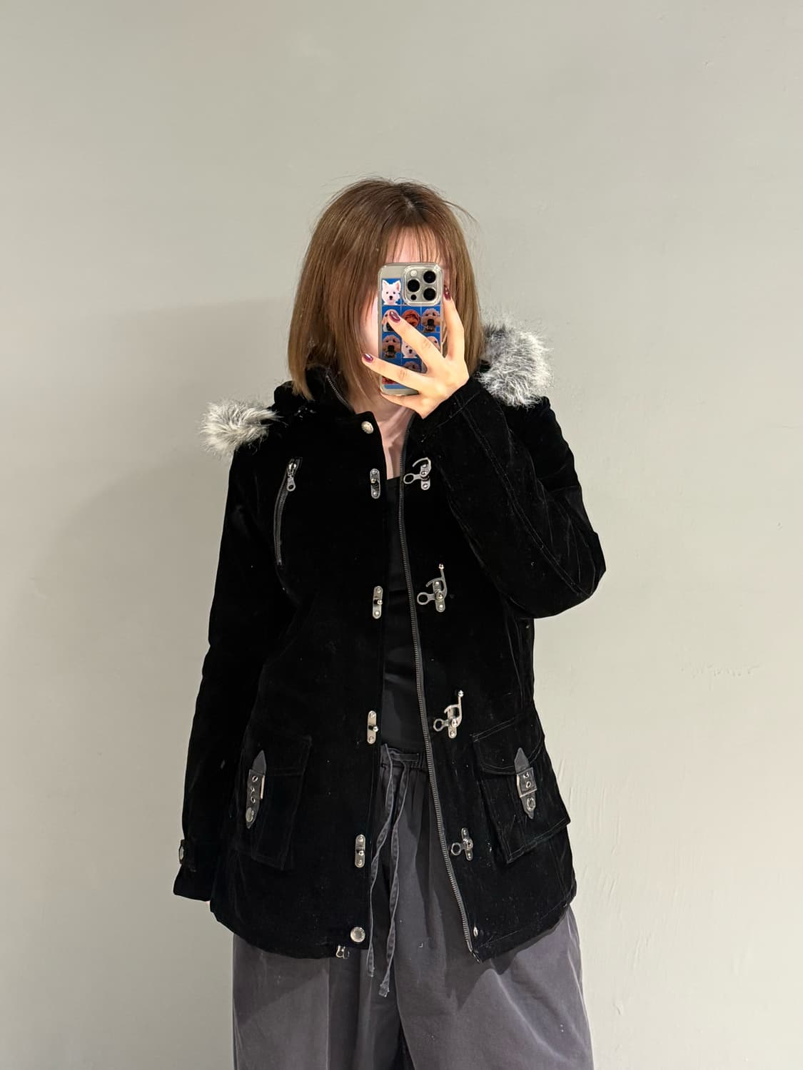 In the attic fur trimming velour jacket 상품이미지2
