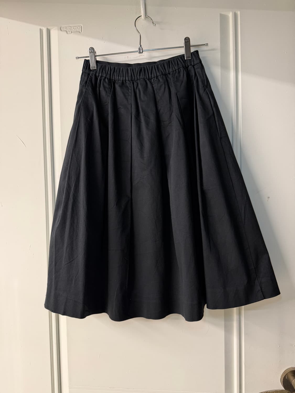 일본빈티지 블랙 핀턱 미디스커트 상품이미지8