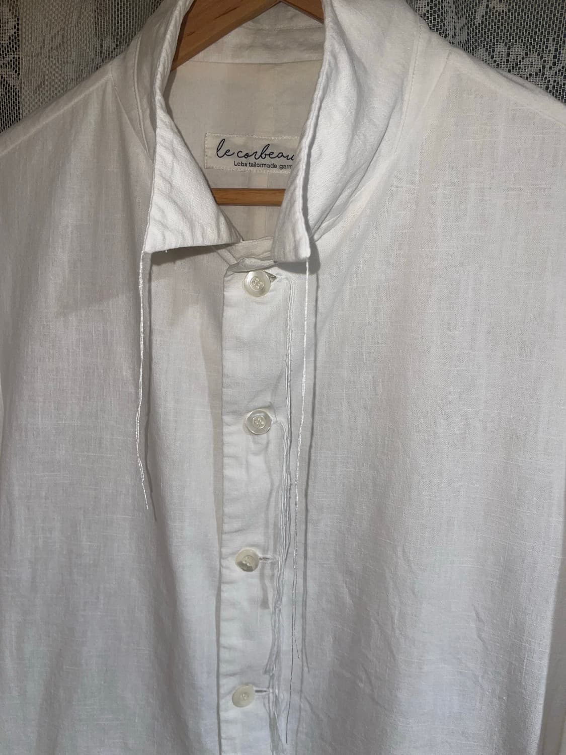 Raw Cut Linen Shirts White (Tailor Made) 상품이미지5