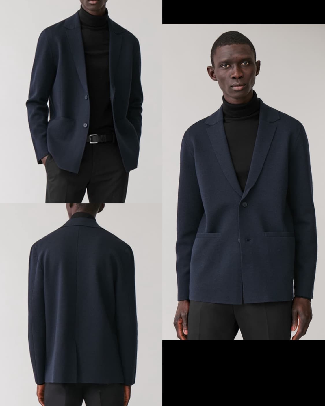 COS 코스 남성 울혼방 니트 블레이저 자켓 L _ 다크네이비 상품이미지1