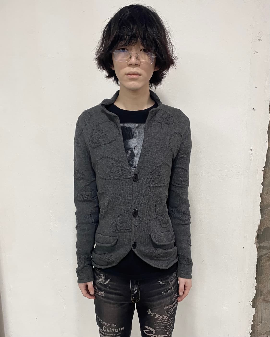 알렉산더 맥퀸 스컬 앰보싱 가디건 상품이미지3