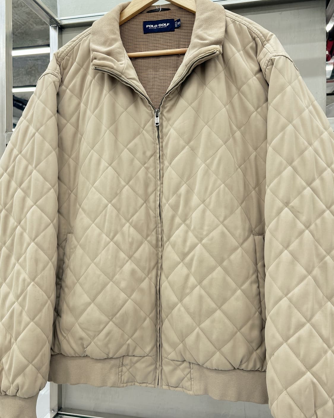 폴로랄프로렌 00s 퀼팅 블루종 경량 패딩 점퍼 베이지 상품이미지2