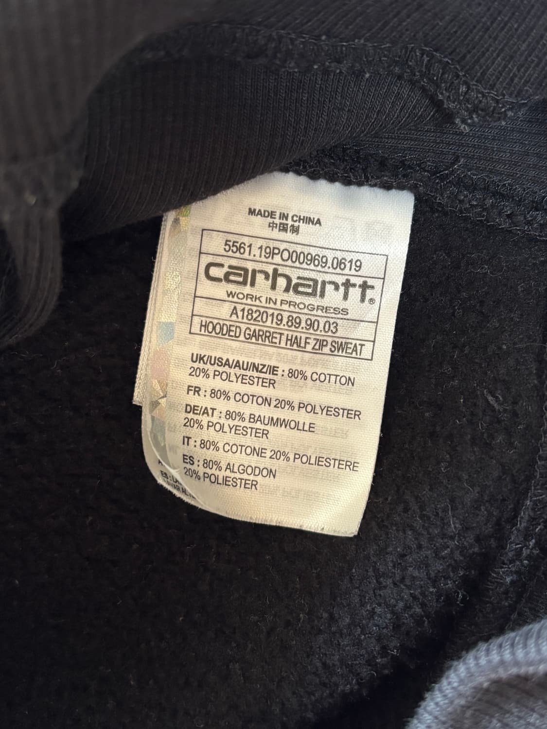칼하트 하프집업 후디 블랙 상품이미지2