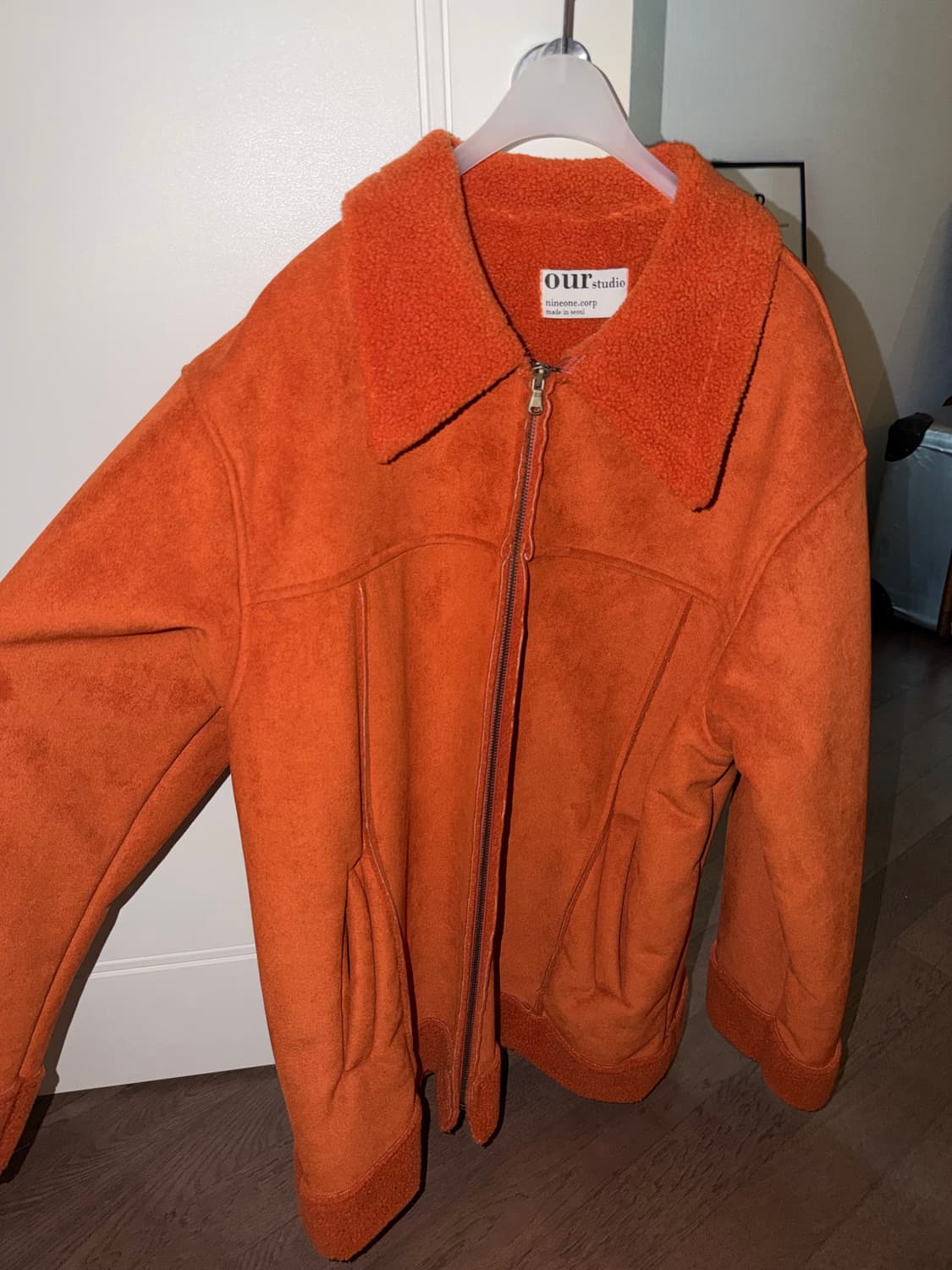 오렌지 무스탕 코트 상품이미지1