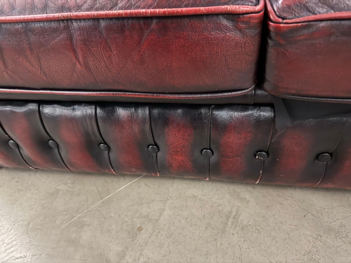 버건디 체스터필드 빈티지 소파 상품이미지10