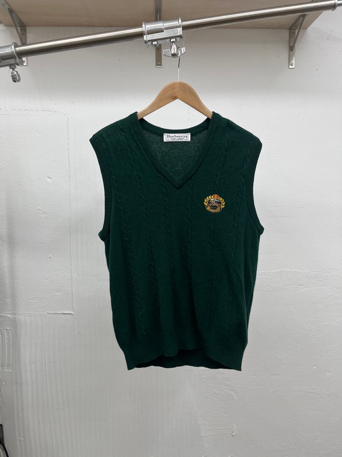 M) 90s BURBERRYS  LAMS WOOL KNIT VEST 상품이미지1