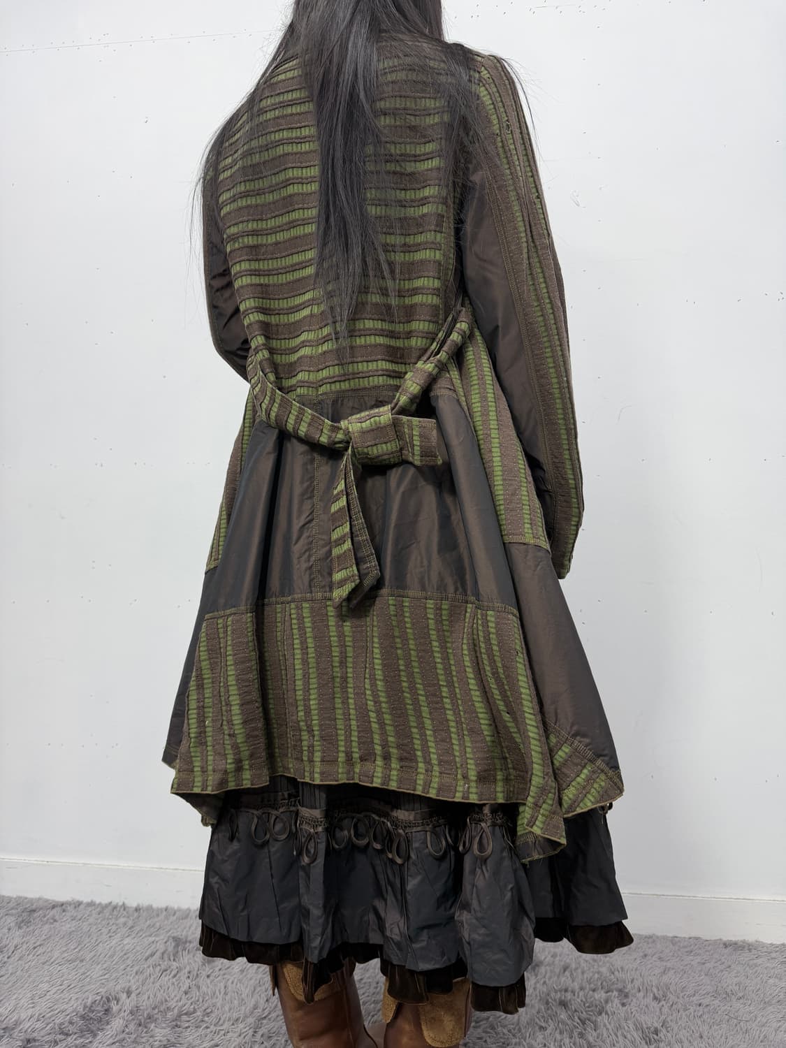 E-Clat Structured Stripe Zip Coat 상품이미지3