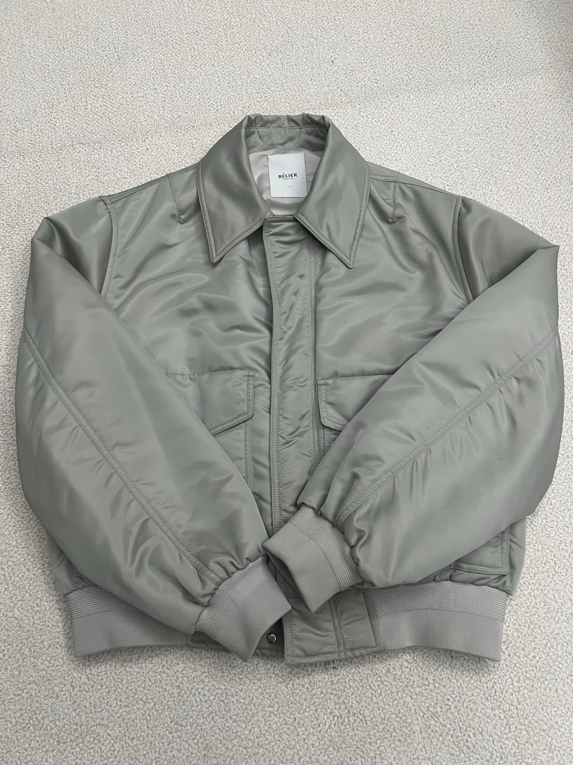 벨리에 패디드 오버사이즈 봄버 웜그레이 S 상품이미지3