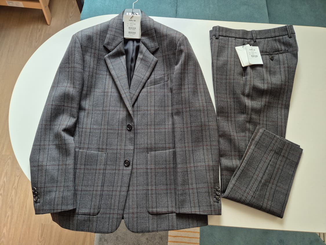 수수료×] 솔리드옴므 20 FW 체크 셋업(세퍼레이트 블레이저, 슬랙스) 상품이미지1