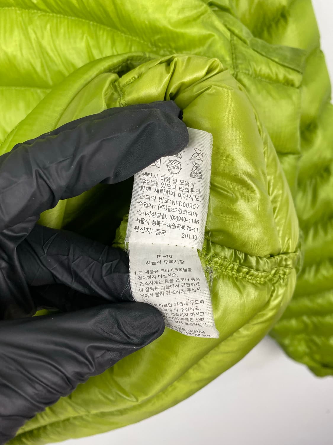 노스페이스 그린 퍼텍스 구스다운 800 경량패딩 XL 상품이미지8