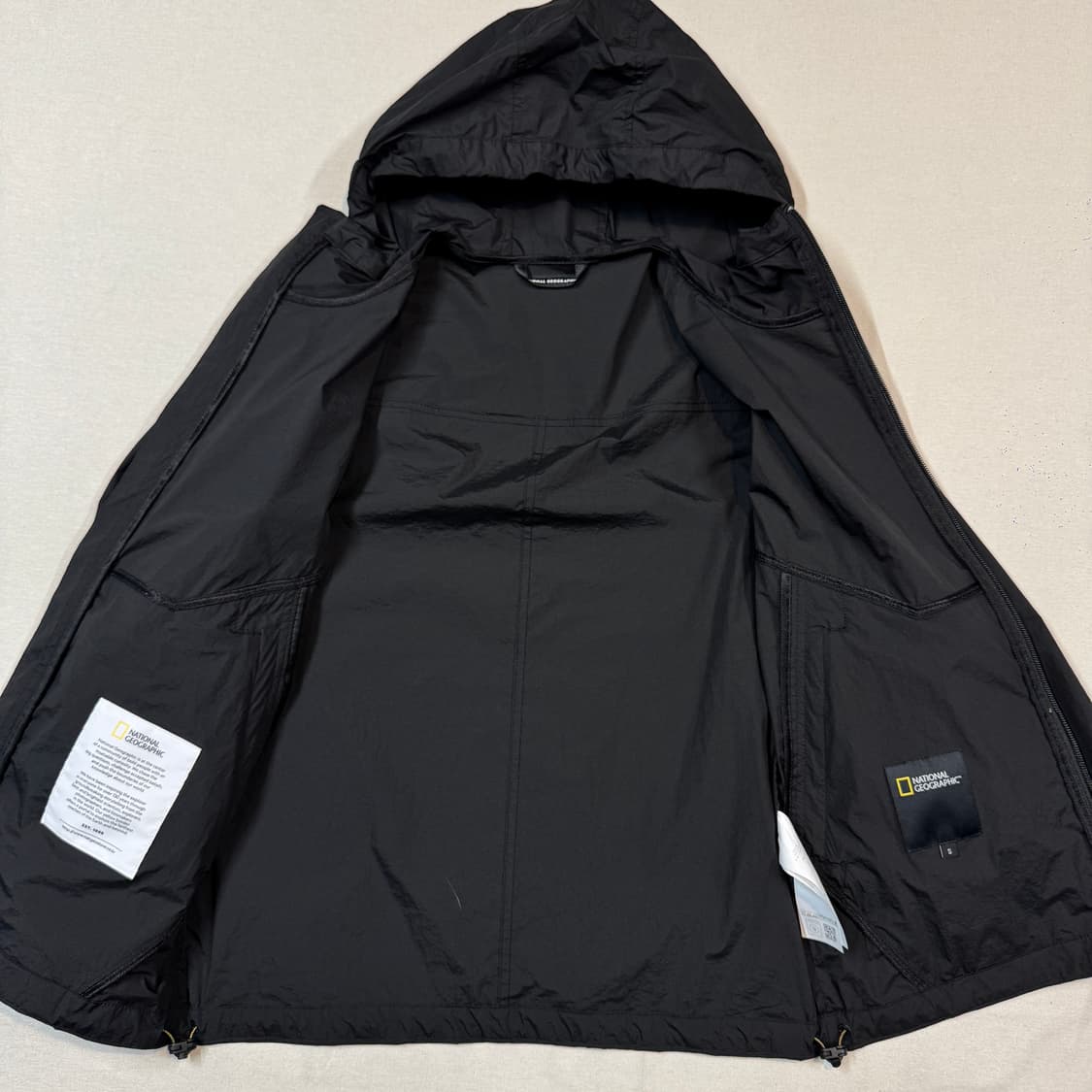 S) 내셔널지오그래픽 바람막이 후드 자켓 블랙 상품이미지7