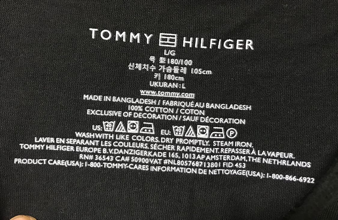 타미힐피거 코어 플래그 남자 반팔티 새상품 블랙 라운드넥 XL 105 상품이미지3