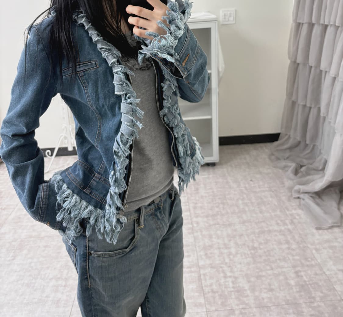 fringe denim jacket 상품이미지5