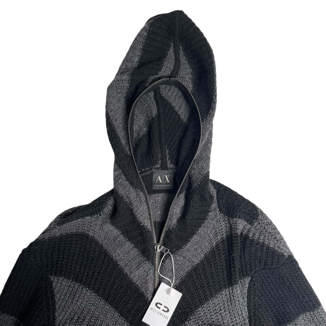 Armani 대각 스트라이프 울 블렌드 집업 후디 상품이미지3