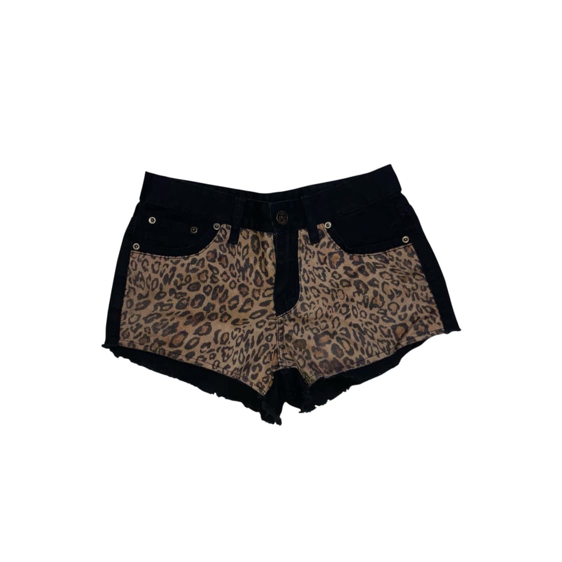 갸루 오네갸루 레오파드 포인트 블랙 숏팬츠 상품이미지1