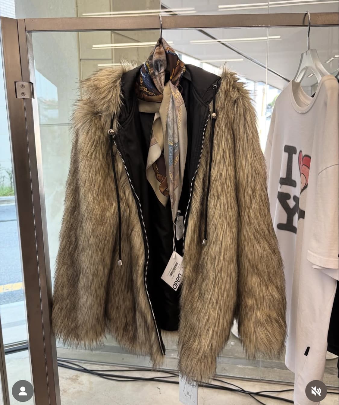 Openyy 리버시블 퍼 후드 자켓 베이지 s 상품이미지5