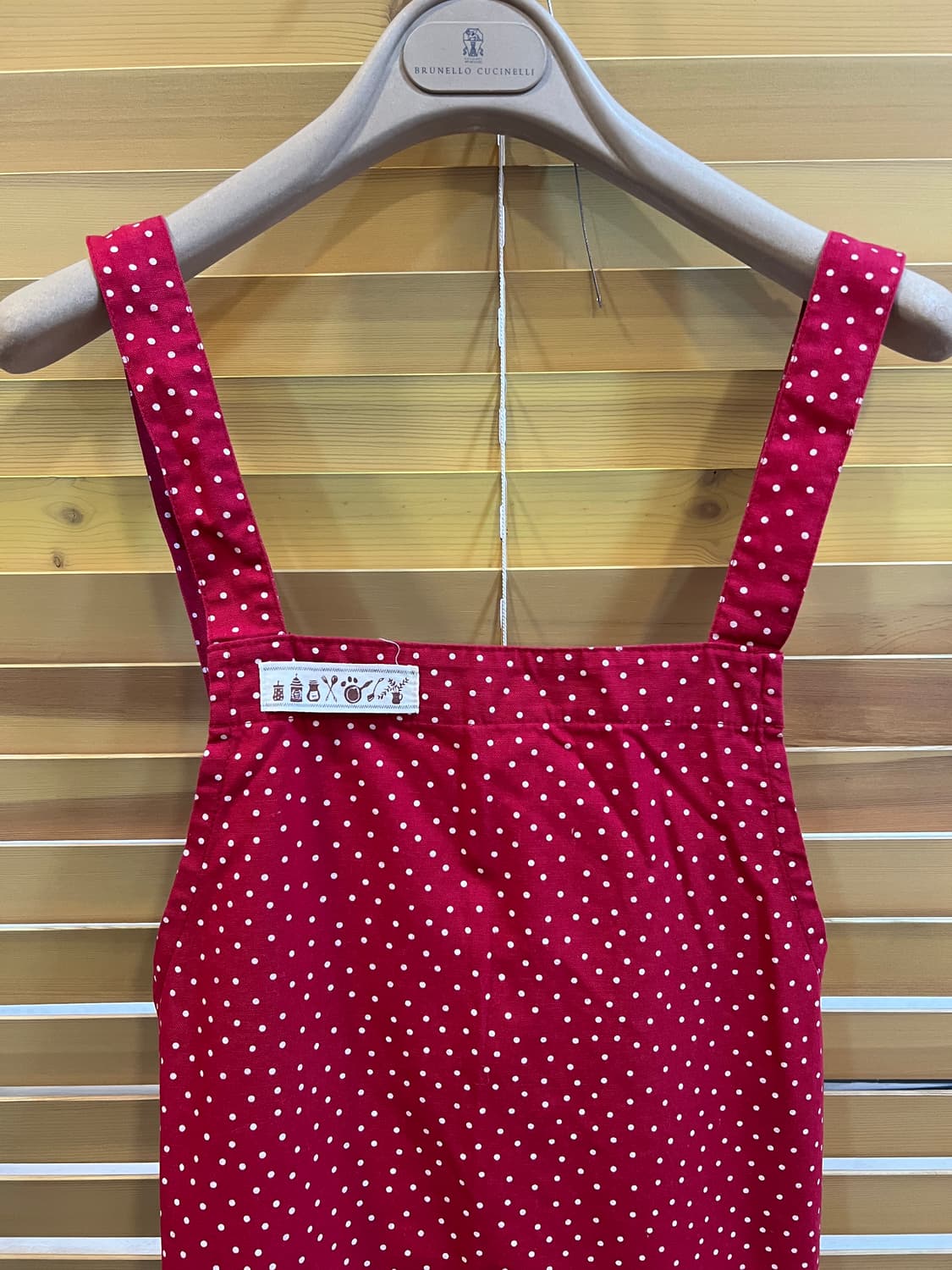 일본수입 홈웨어 레드도트 에이프런 앞치마 상품이미지1