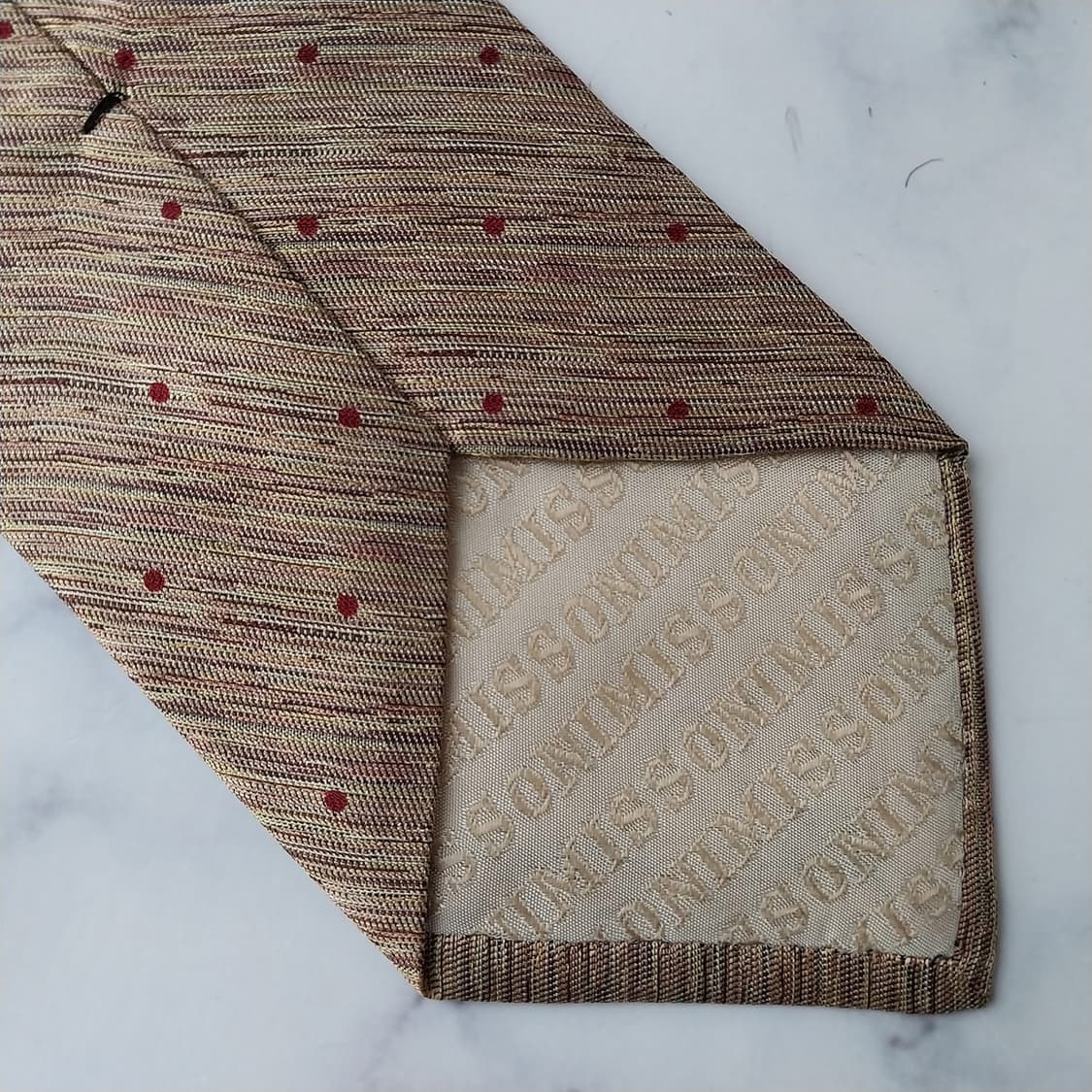 미쏘니 실크 브라운 도트 텍스처 넥타이 8.6cm A+등급 K1798
 상품이미지9