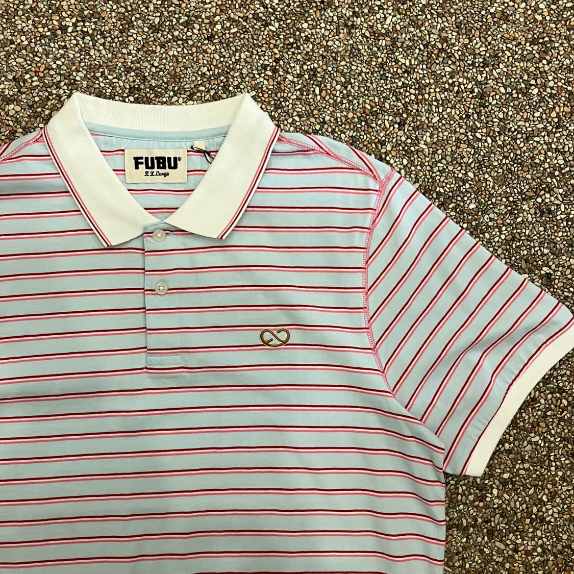 691 푸부 후부 스트라이프 카라 반팔 상품이미지1