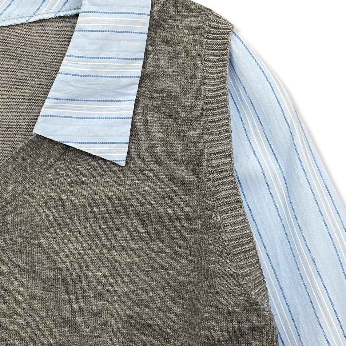 Vest Layered Blue Stripe Shirt 상품이미지5