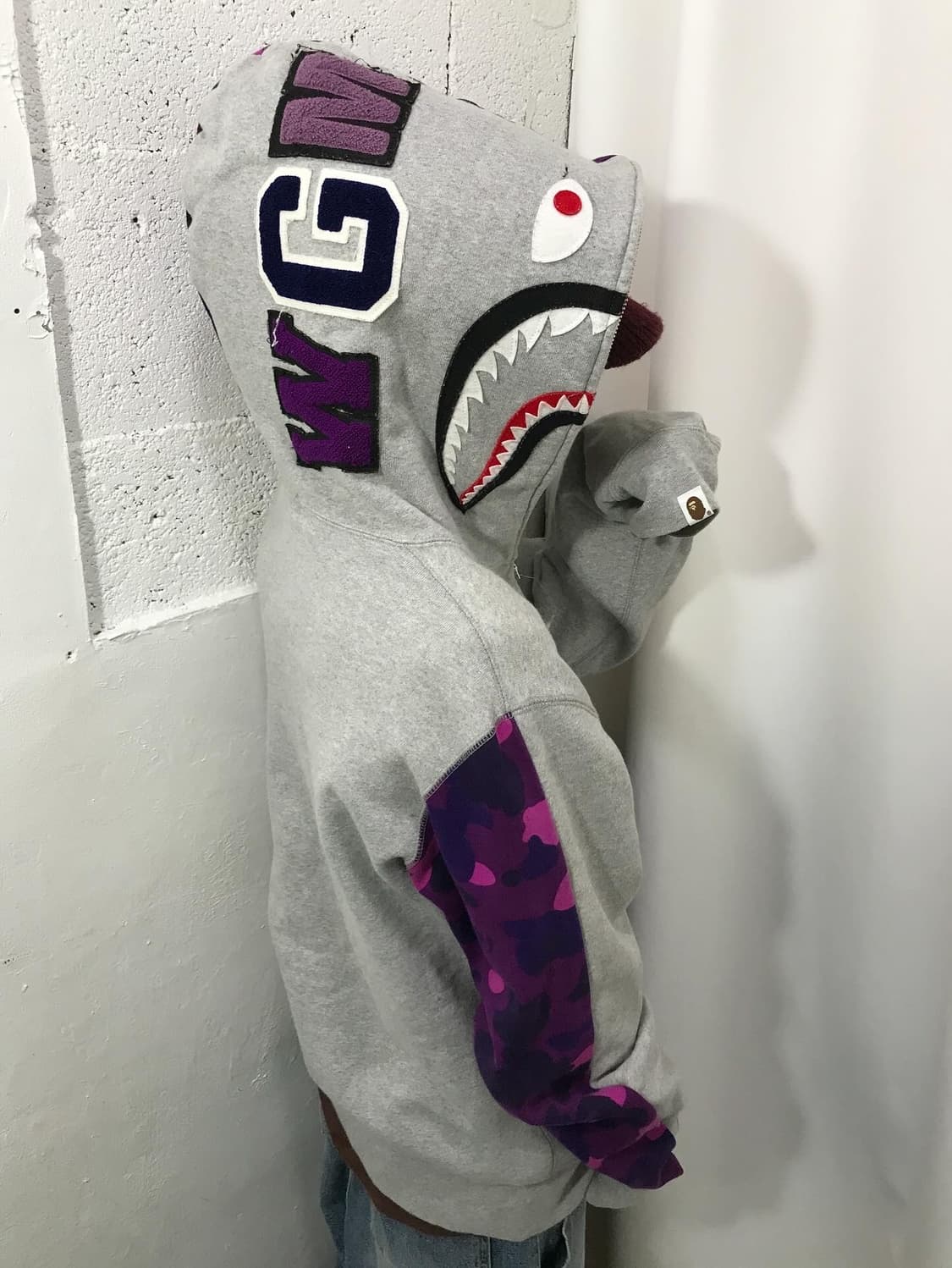 Bape Purple Camouflage Shark Hood Zipup 상품이미지2