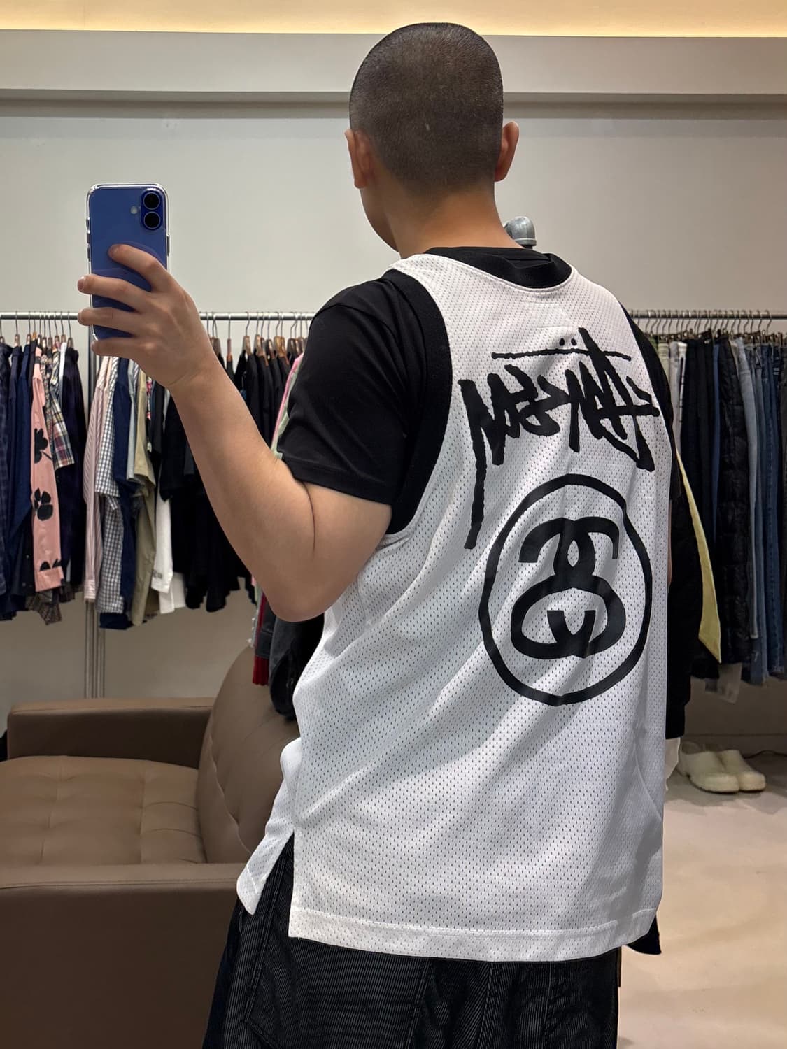 스투시 ss링크 스탁 로고 메쉬 슬리브리스 상품이미지8