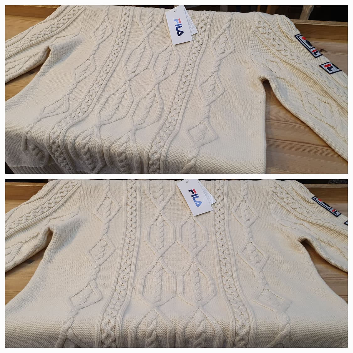 (새상품)100.FILA 꽈배기 니트 상품이미지4