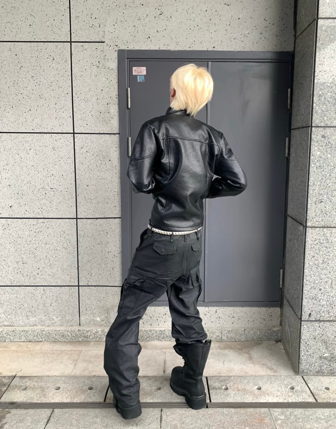 Knight Armor High-Neck Leather Jacket 상품이미지6