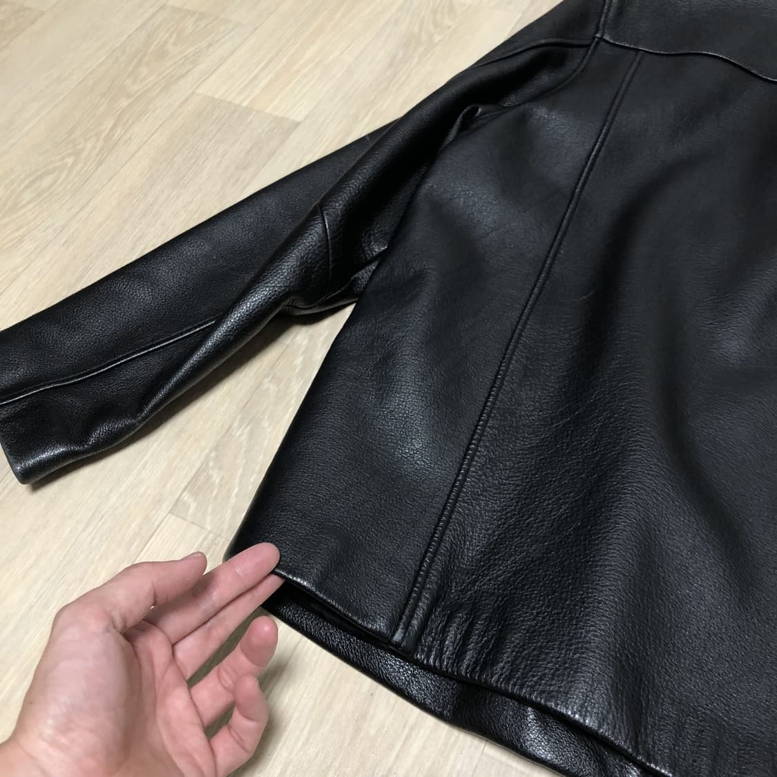 (M) 광희 가죽 시장 소가죽 카우 하이드 카라 집업 자켓 상품이미지9
