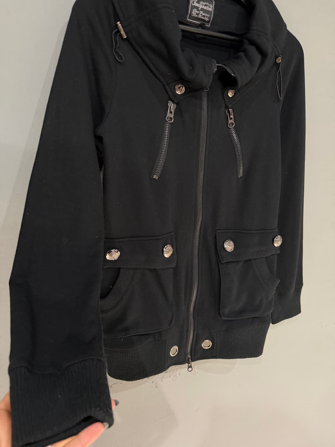 high-neck & wide collar detail zip-up 상품이미지9