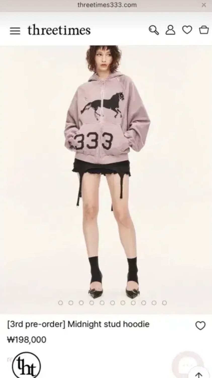 쓰리타임즈 미드나잇 스터드 후디 후드집업 퍼플 상품이미지1
