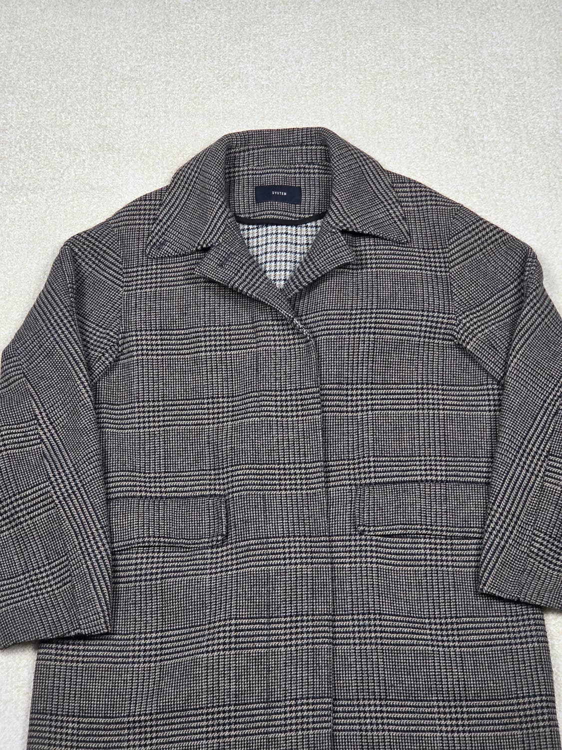 [시스템] 글렌 체크 울 블렌드 싱글 코트 | 00230 상품이미지2