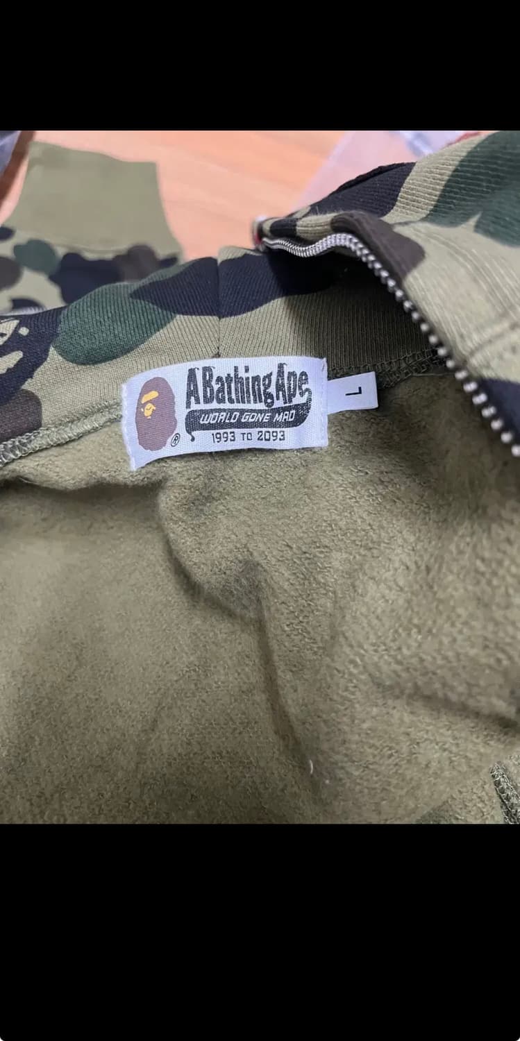 베이프 녹계 후드집업 / L 상품이미지6