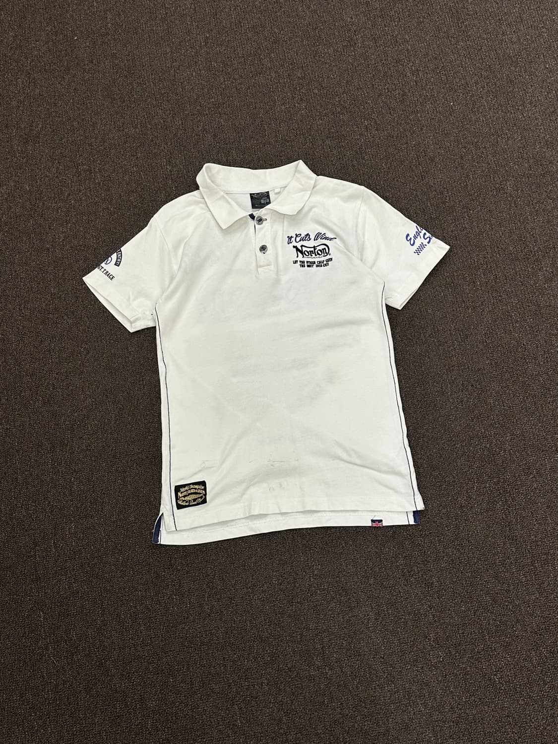 M)Norton 빈티지 화이트 후면 자수 폴로 반팔(이염) 상품이미지4