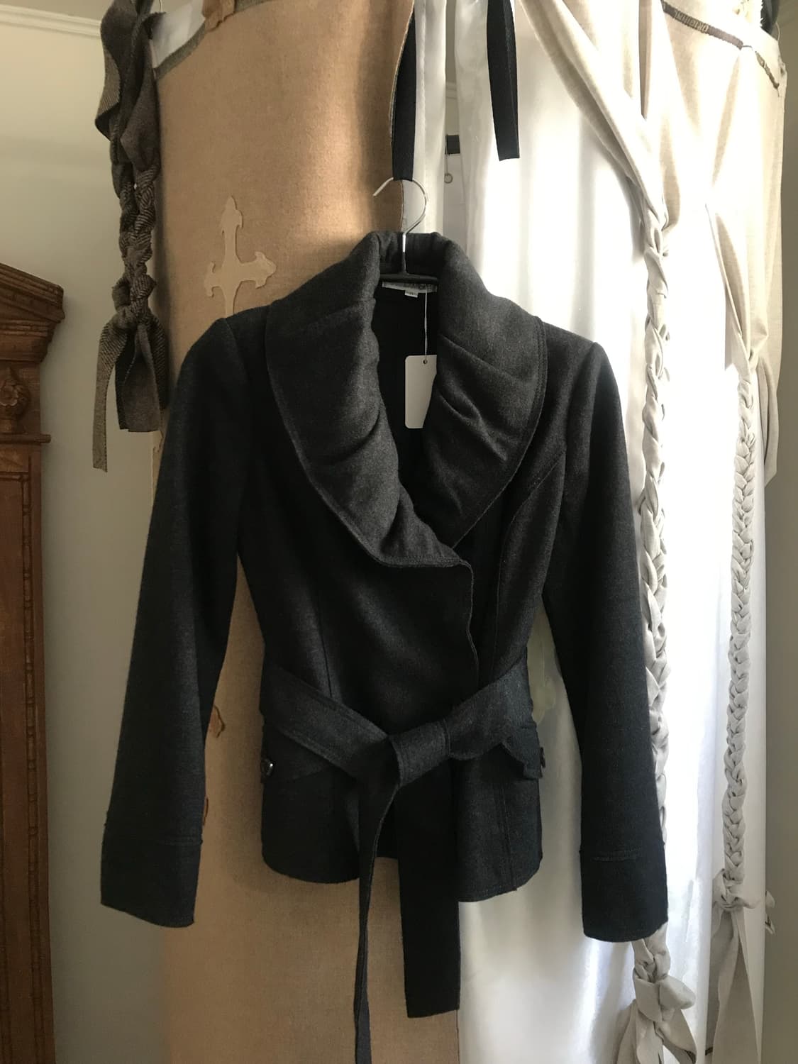 vintage belt charcoal jacket 상품이미지8