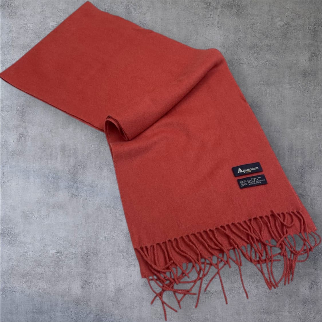 아쿠아스큐텀  Aquascutum 다홍레드 캐시미어 머플러 목도리 상품이미지3