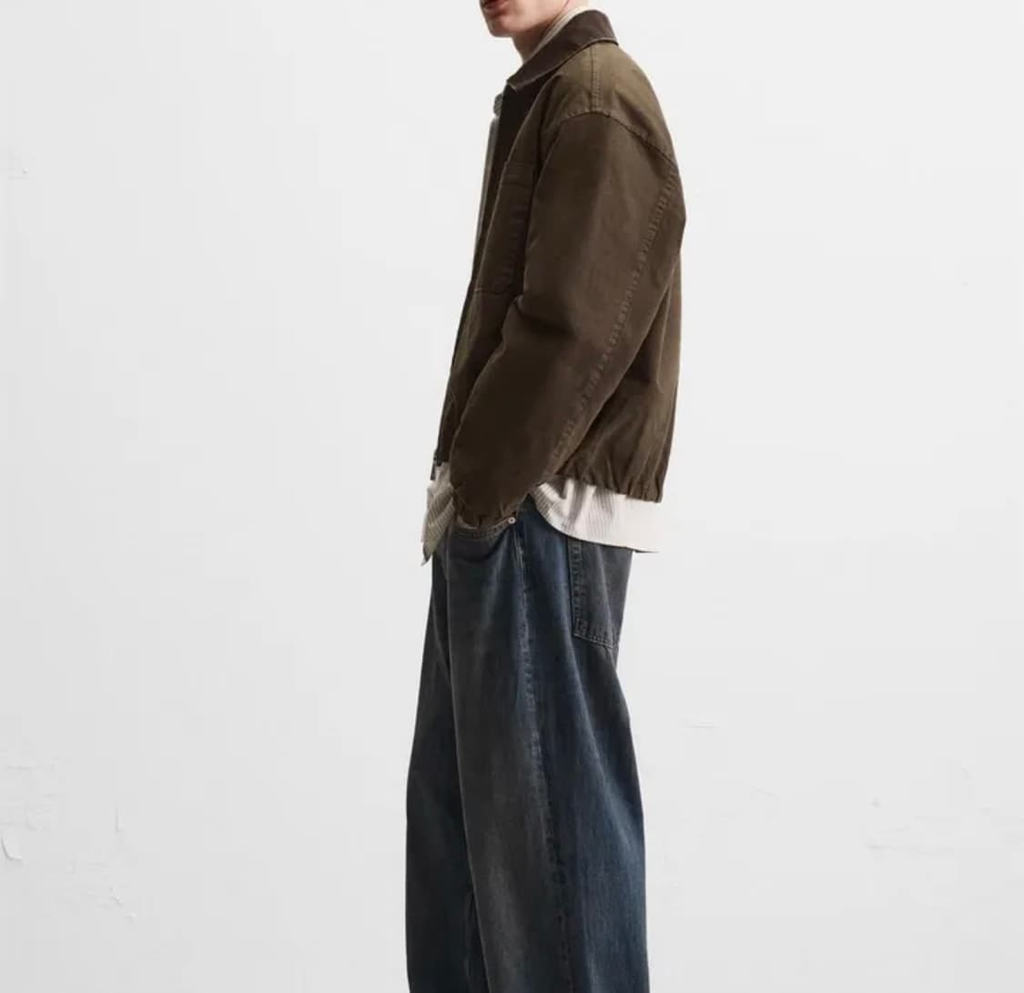 (새상품) 자라 콤비 칼라 점퍼 워크자켓 상품이미지7