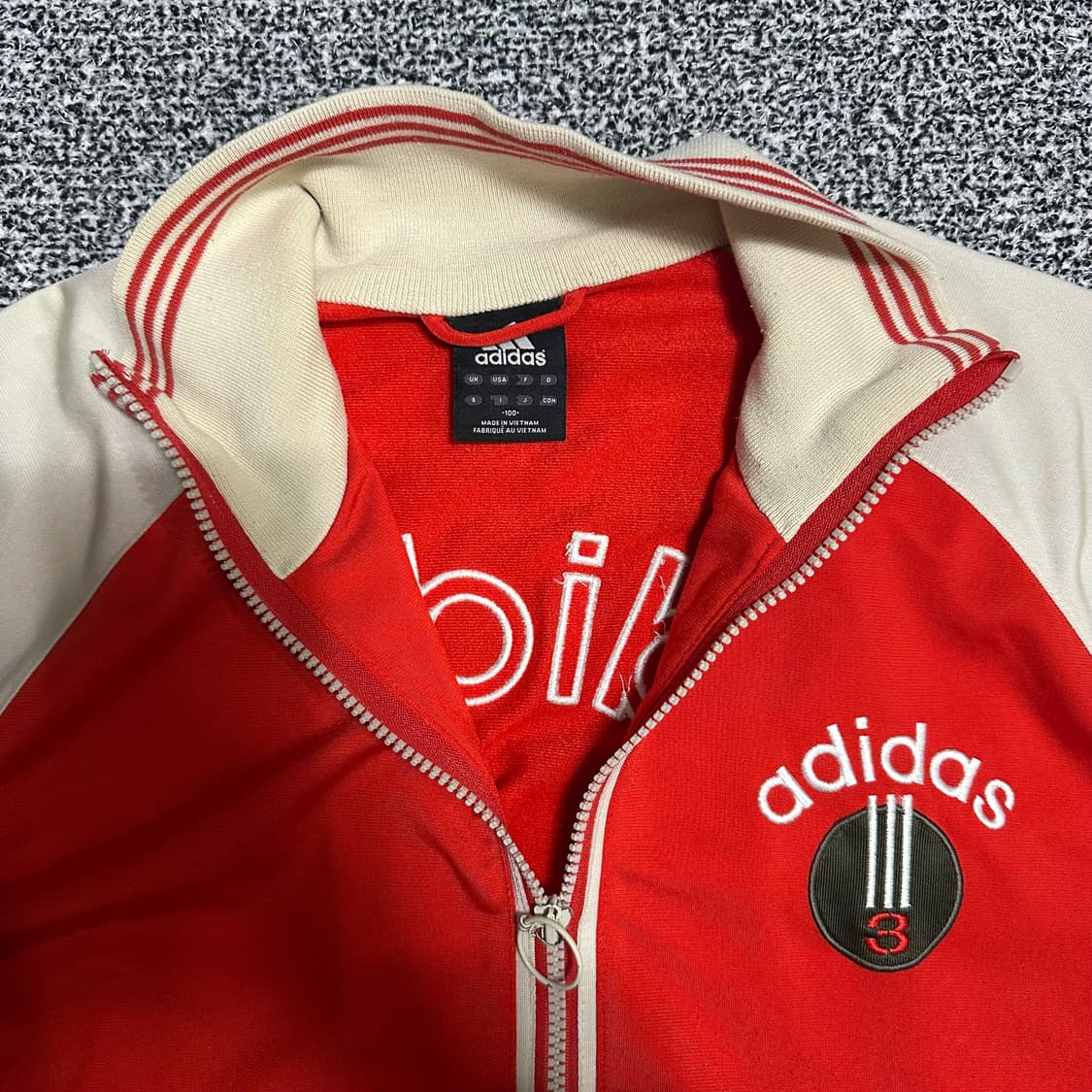 (100) 아디다스 레드/아이보리 배색 트랙탑 져지 상품이미지2