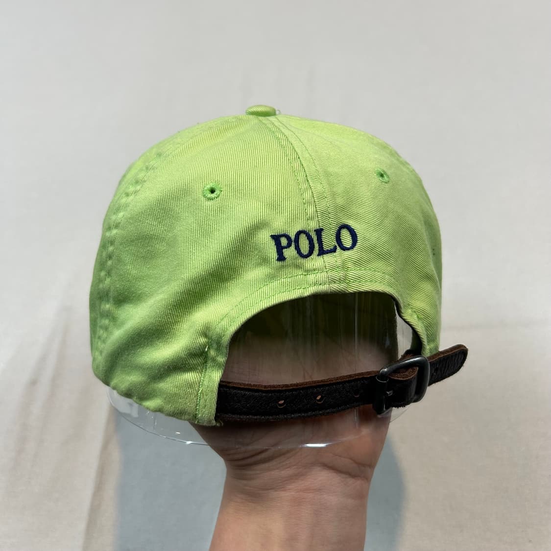 폴로 랄프로렌 연두색 볼캡 모자 가죽스트랩 정품 상품이미지4