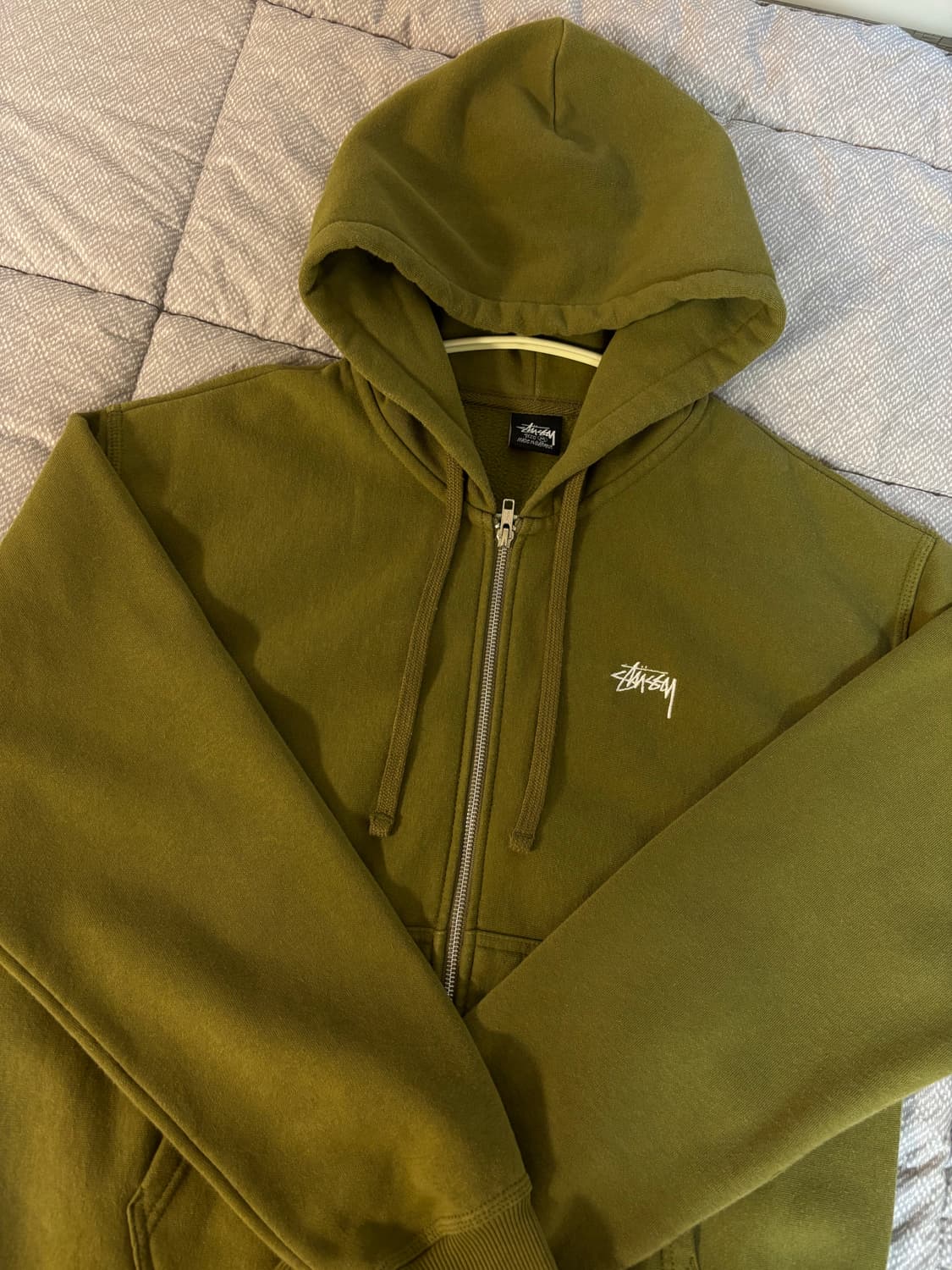 스투시 스탁 후드집업 올리브 M 상품이미지3