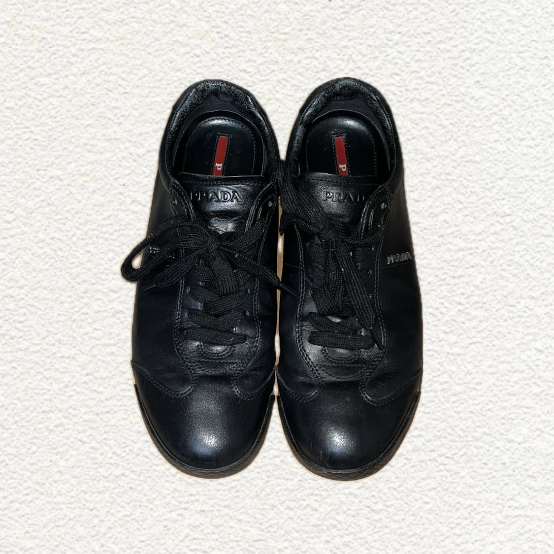 프라다 스포츠 블랙 가죽 스니커즈 260 (7사이즈) 상품이미지3