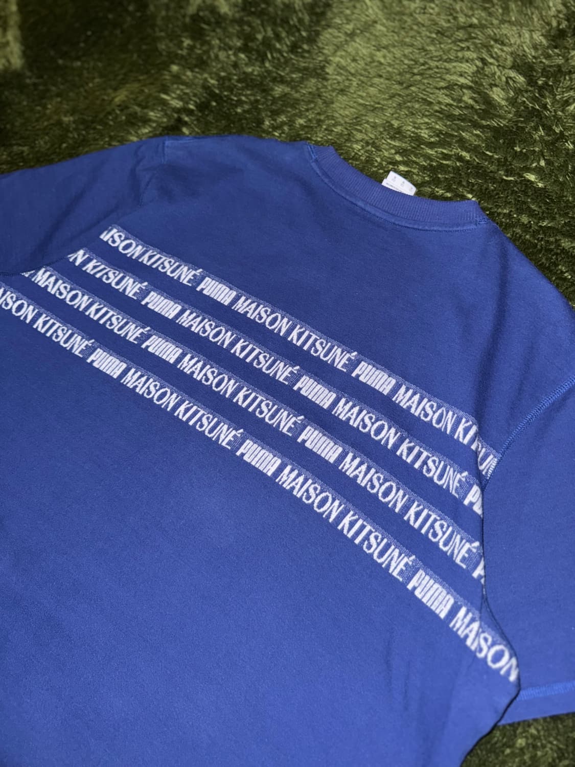 [XL] 푸마 X 메종 키츠네 콜라보 자카드 티셔츠 블루 상품이미지8