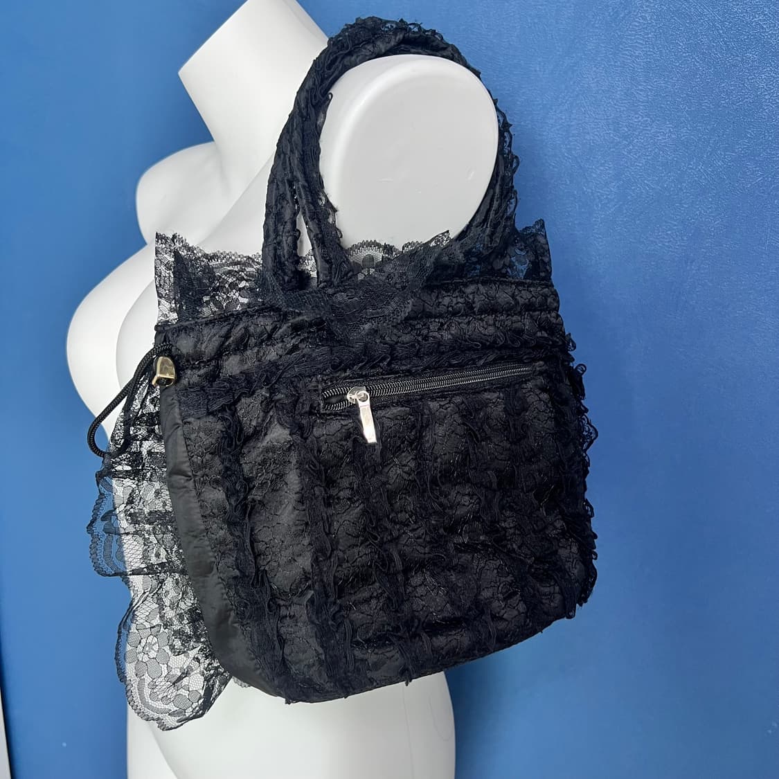 레이스 블랙 빈티지 가방 상품이미지3
