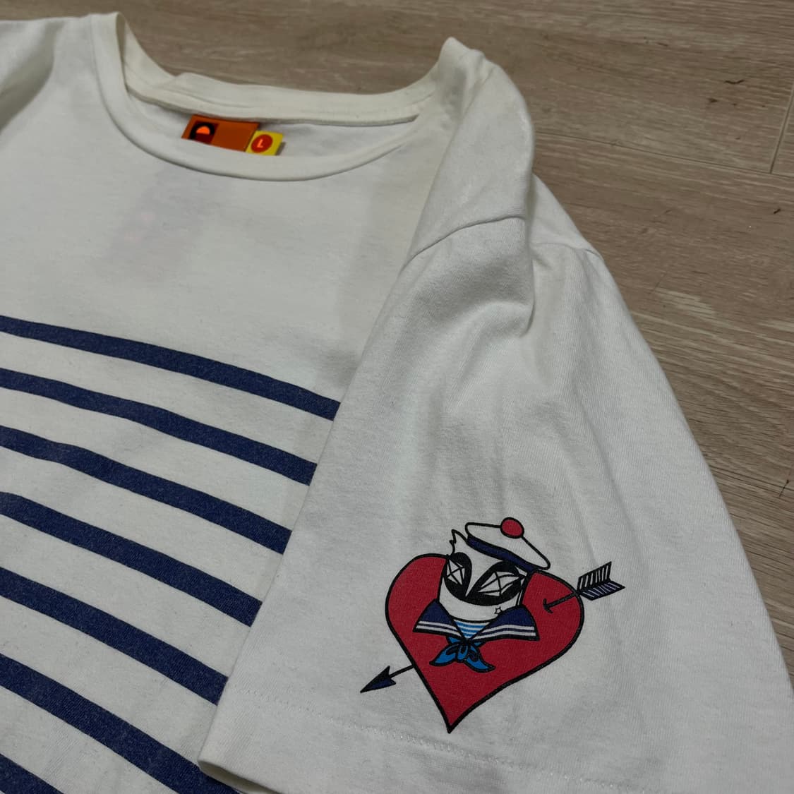 럭키슈에뜨 암프린팅 스트라이프 반팔티 L/100 상품이미지4