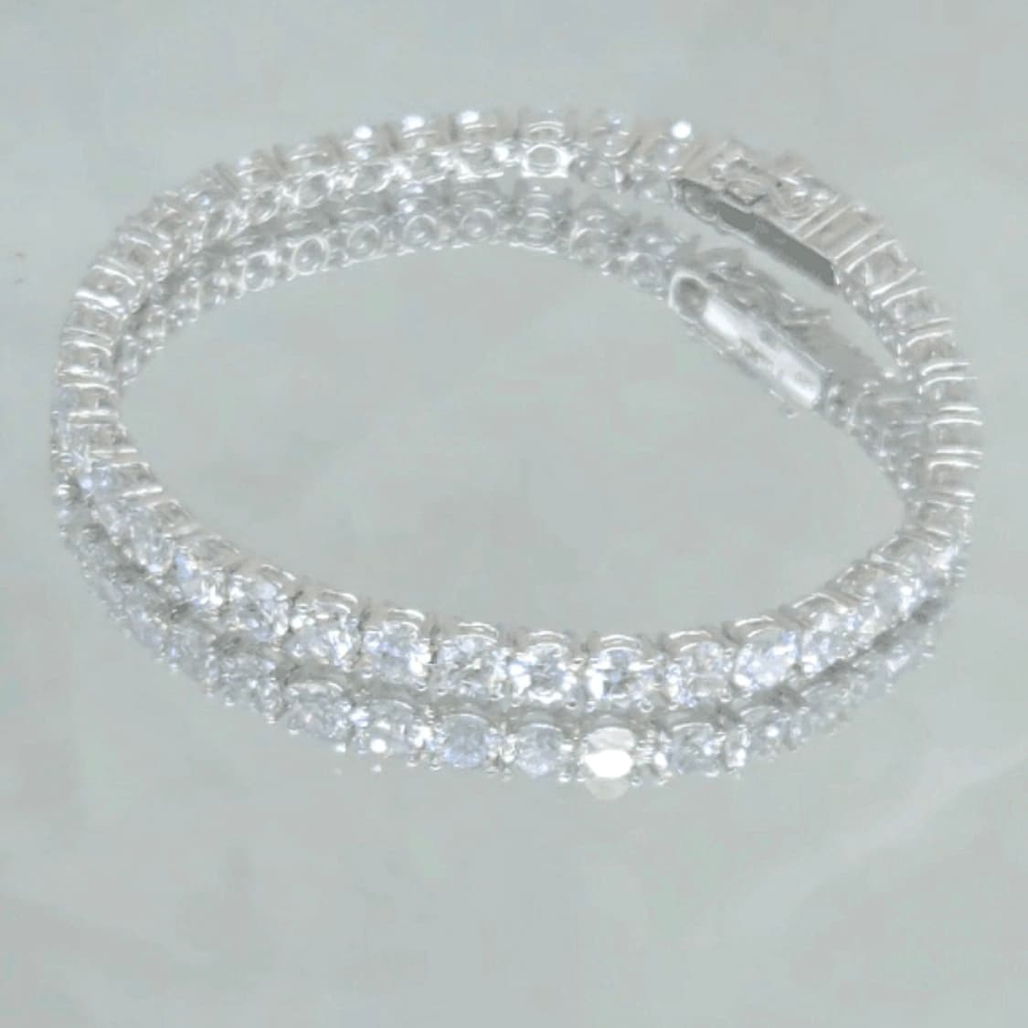 2부 랩다이아 18K 화이트골드 테니스팔찌 상품이미지1