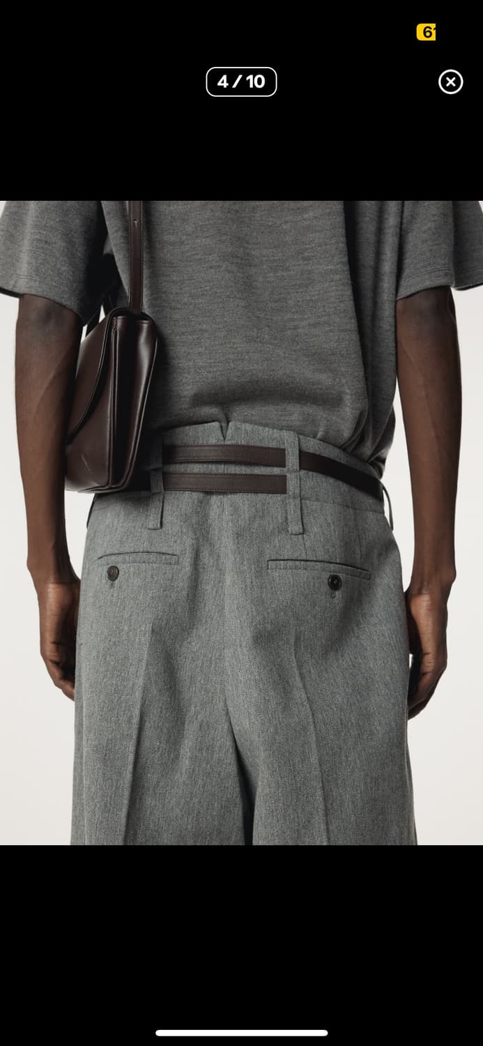 QUINCY WOOL BELTED PANTS (MELANGE GREY) 상품이미지4