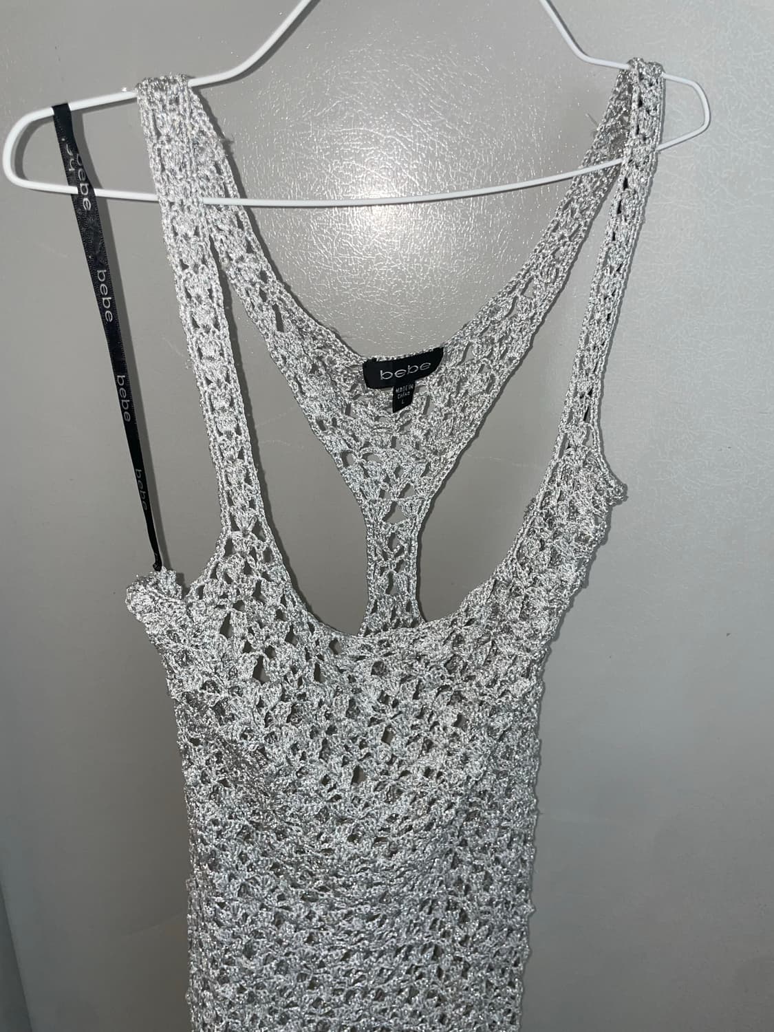 실버 니트 그물 원피스 상품이미지2