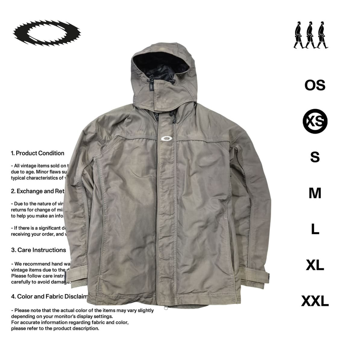 오클리 00's 소프트웨어 센터로고 XS사이즈 후드 자켓 상품이미지1